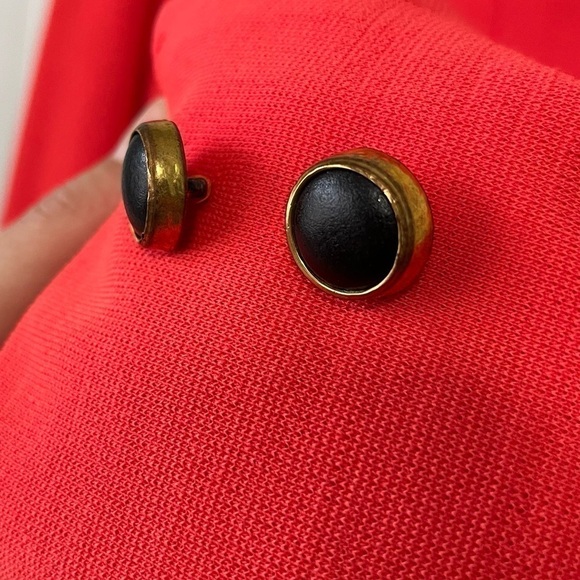 Vintage Mod 1960's Cropped Boxy Knit Blazer Jacket Neon Bright Red Orange - Picture 11 of 12